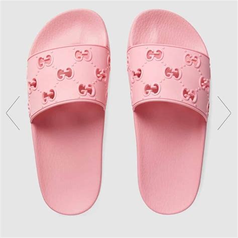 pink gucci slides on feet|Gucci ladies slides.